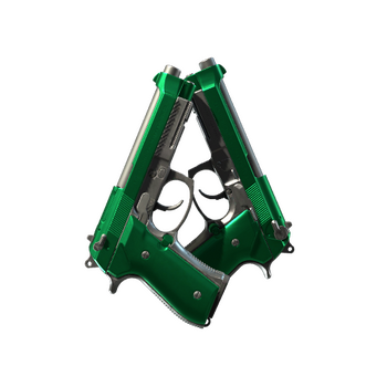Dual Berettas | Emerald, Немного поношенное